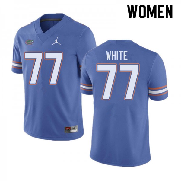 Jordan Brand Women #77 Ethan White Florida Gators College Football Jerseys Blue
